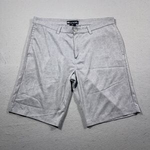 Travis Mathew Shorts Mens 36 Gray‎ Pineapple Print Golf Performance Tech Chino